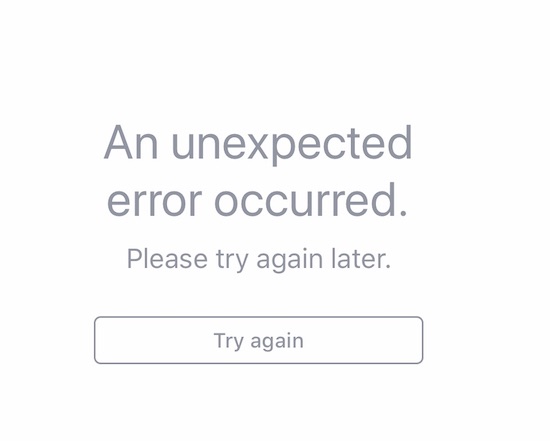 Facebook An Unexpected Error Occurred