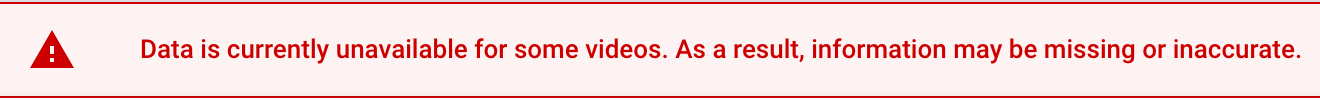 Youtube Data Is Unavailable For Some Videos