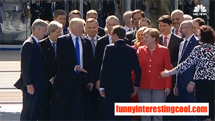 Trump Emmanuel Macron Handshake Nato