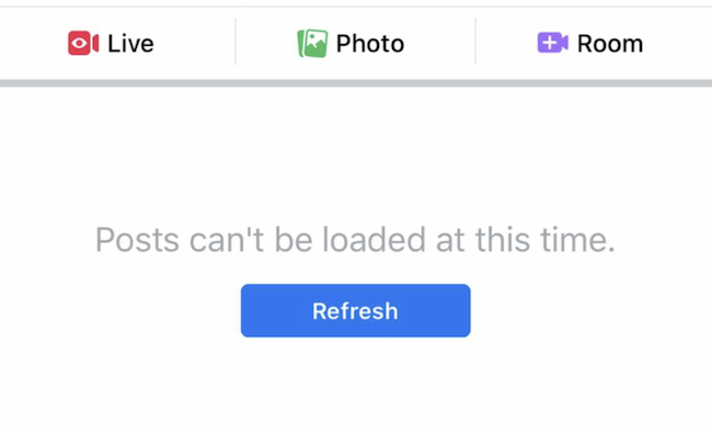 Posts Cant  Be Loaded At This Time Facebook