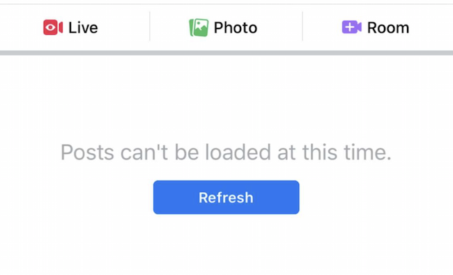 Posts Cant  Be Loaded At This Time Facebook