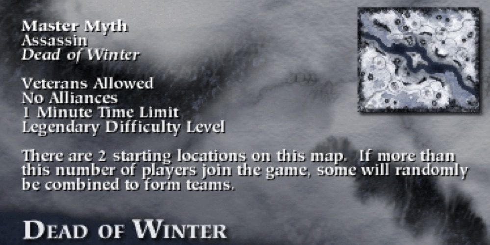 Myth Ii Soulblighter Multiplayer Map Level Dead Of Winter
