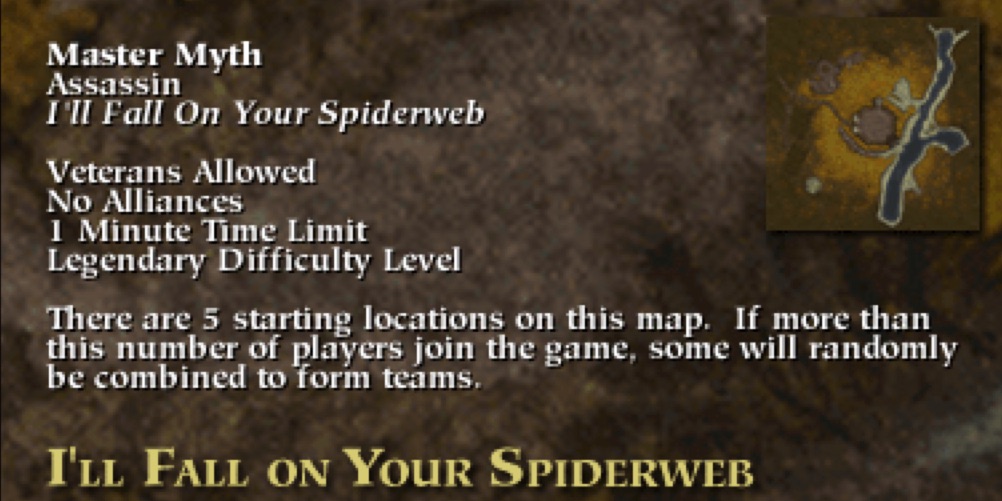 Myth Ii Soulblighter Multiplayer Map Level Ill Fall On Your Spiderweb