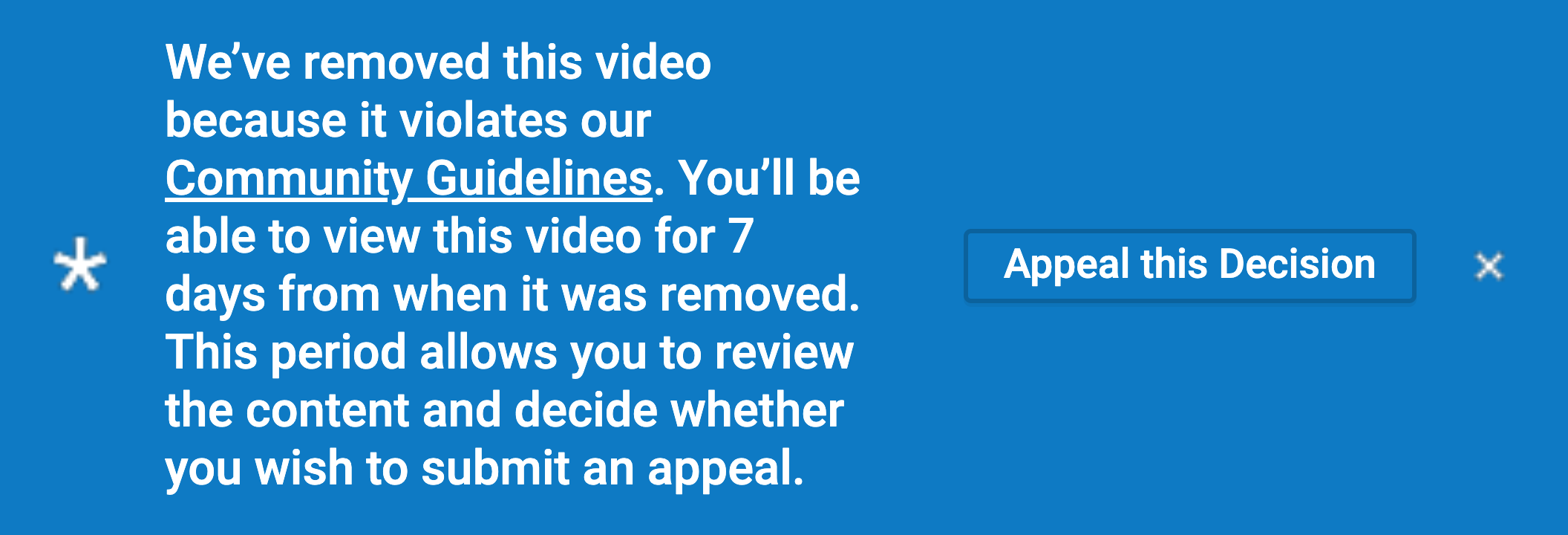 Youtube Video Removed Message