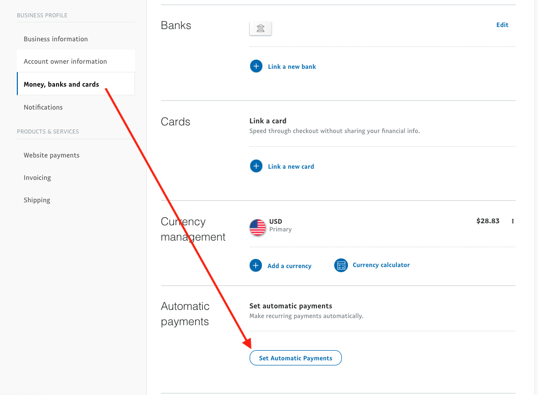 Paypal Business Set Automatic Payments