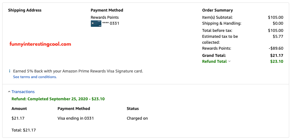 Amazon Refund Purchased With Rewards Points