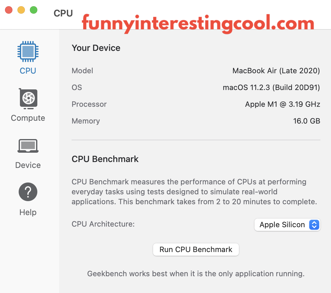 Macbook Air Processor Speed M1 Geekbench