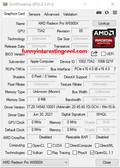 Techpowerup Gpu Z W6900x Info 1