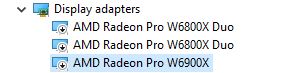 Amd Radeon Pro W6900x W6800X Duo Device Manager Boot Camp 3