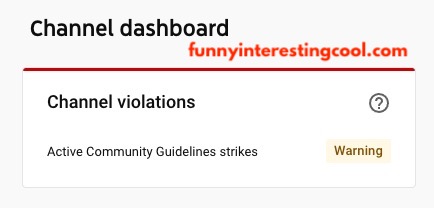 Youtube Channel Dashboard Warning Wont Go Away 1