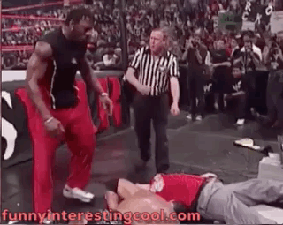 Gif Booker T Stomps Down The Rock Shane