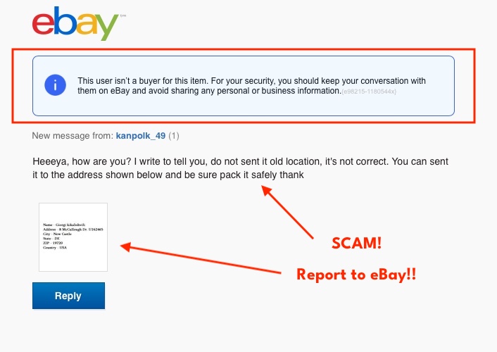 Ebay Scam Message Winning Bid
