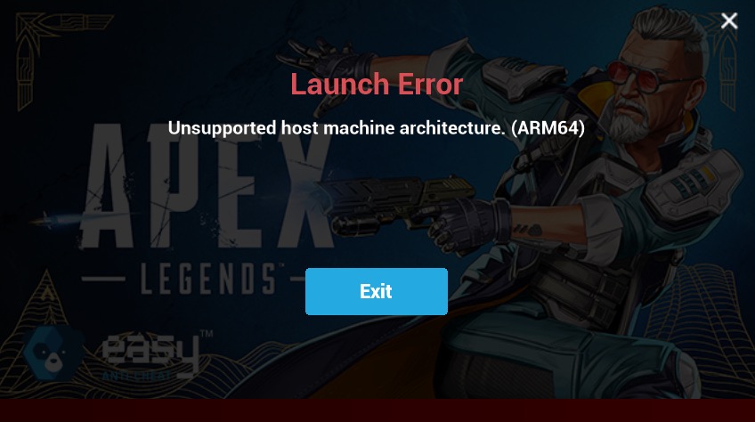 Unsupported Host Machine Architecture Arm64 Apex Legends