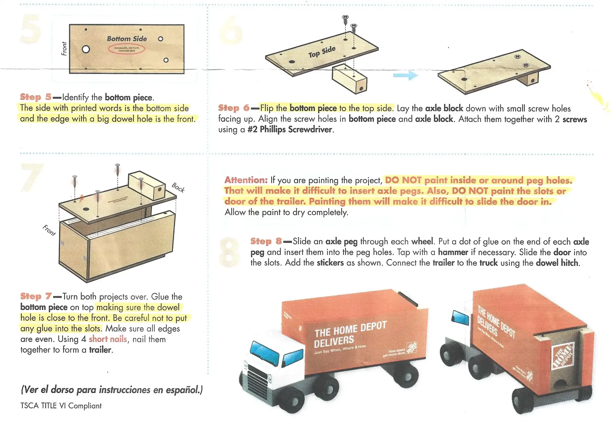 The Home Depot Kids Workshops Delivery Truck Instructions English 2