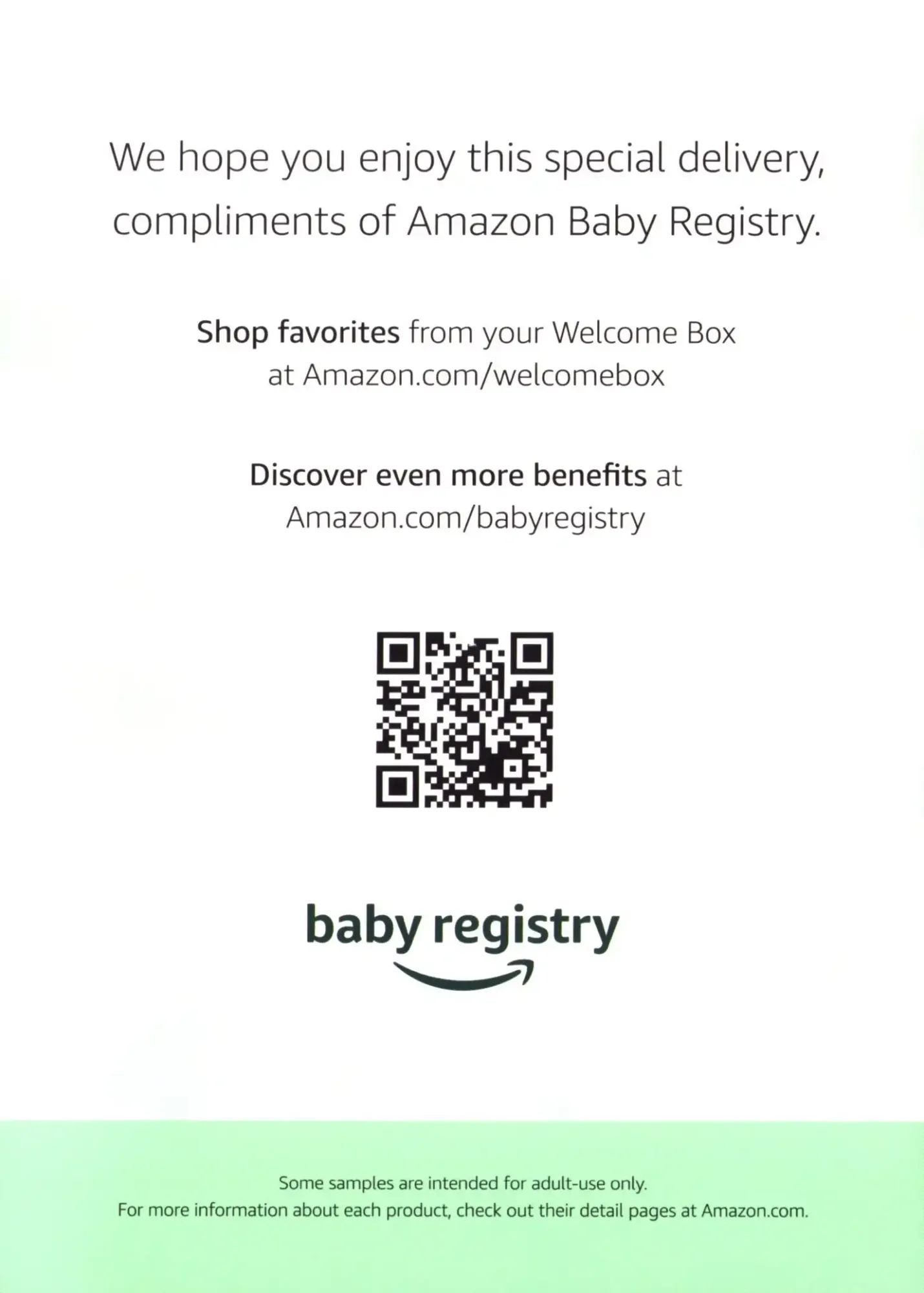 Amazon Baby Registry Box Card Front
