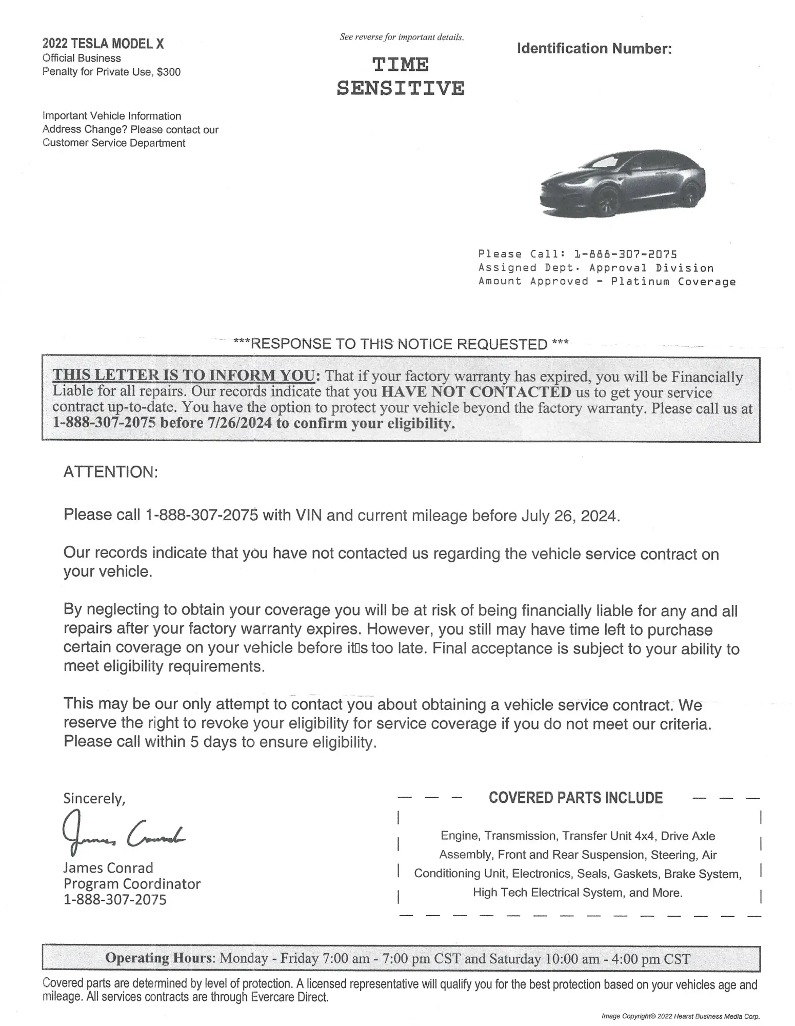 Tesla Time Sensitive Eleras Group Mailer