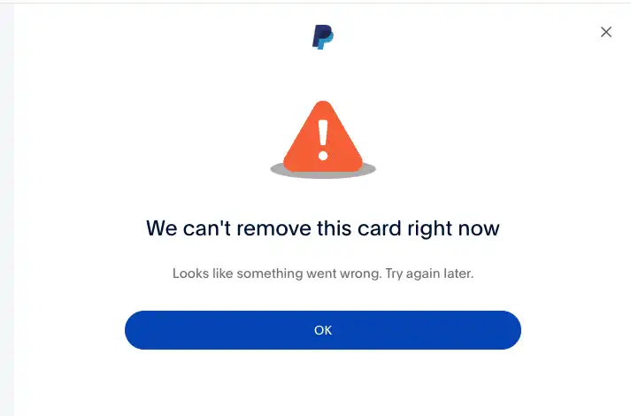 We Cant Remove This Card Right Now Paypal
