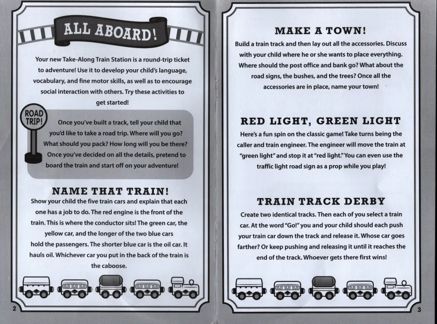 Take Along Train Station Wooden Set Instructions Manual 2