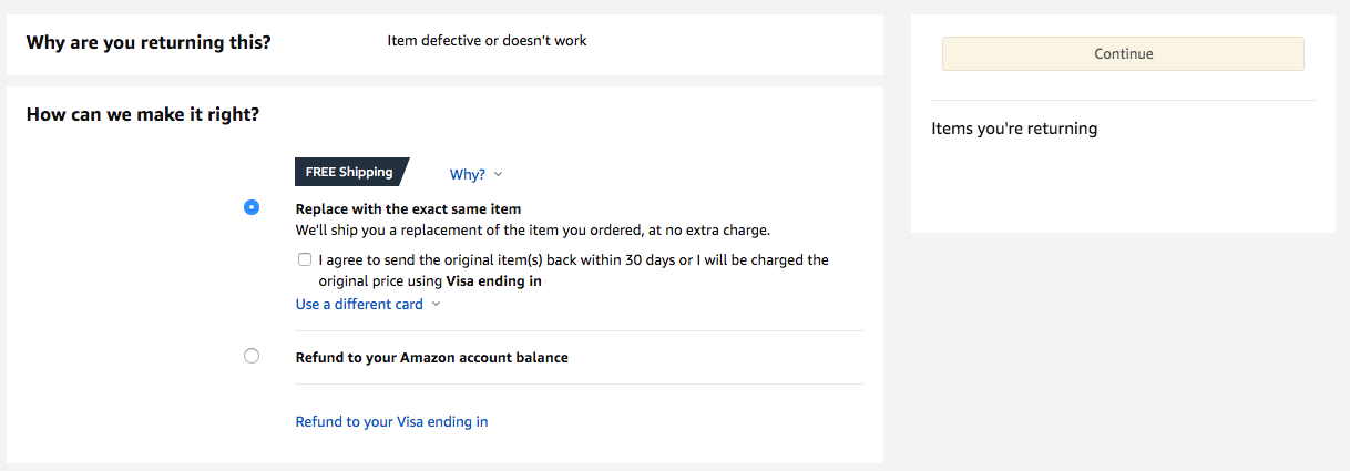 Amazon Replace With Exact Same Item Refund Amazon Balance