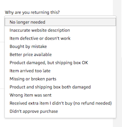 Amazon Why Are You Returning This