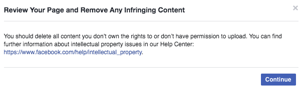 Facebook Review Your Page And Remove Any Infringing Content